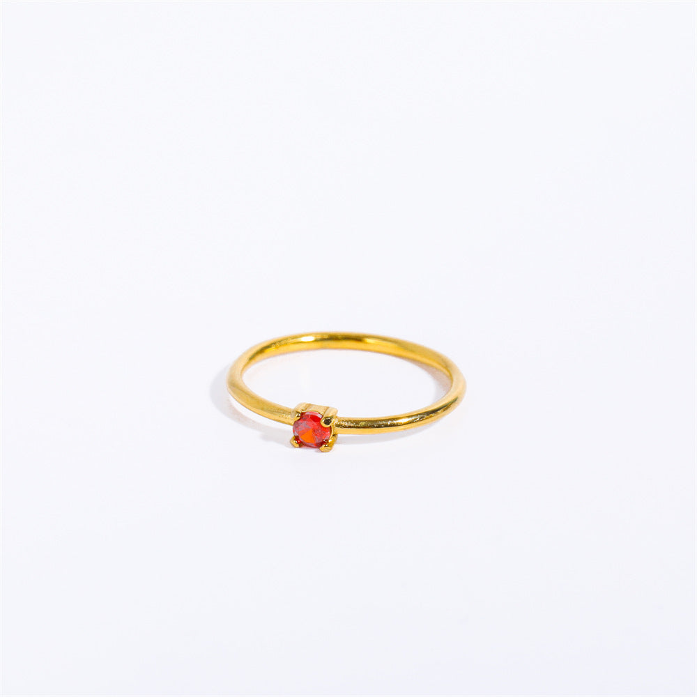 Venta al por mayor Anillo ajustable de oro real galvanizado de acero de titanio de 18 k